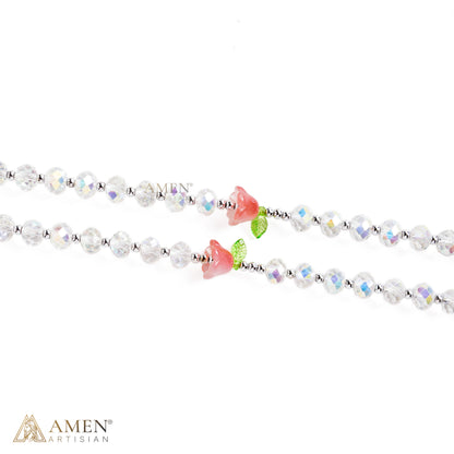 Pink Rose Miraculous Medal Rosary