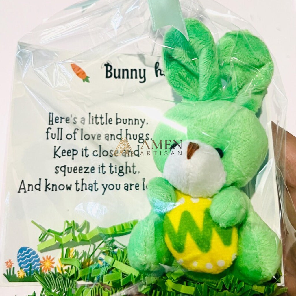 Easter Cuddly Bunny  Egg Pocket Hug Charm Amen Artisan