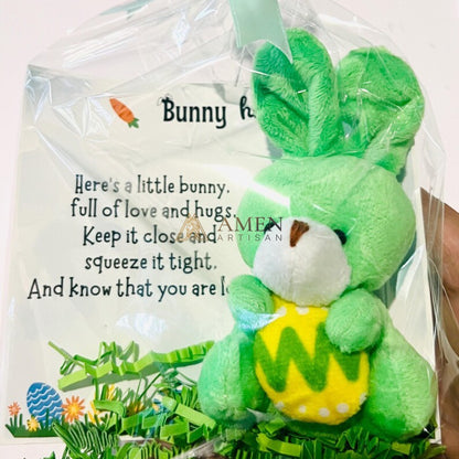 Easter Cuddly Bunny  Egg Pocket Hug Charm Amen Artisan