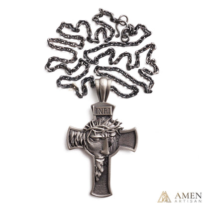 【Deal Today】Jesus Crown of Thorns Cross Pendant with Chain | Amen Artisan