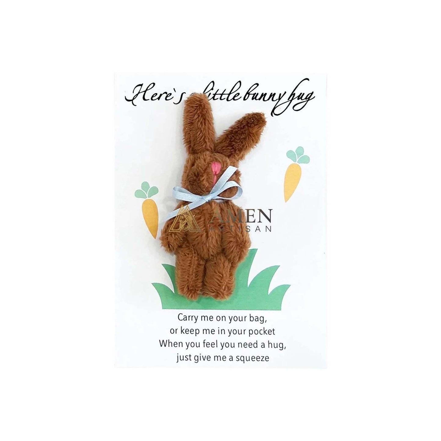 Cuddly Bunny Pocket Hug Charm Amen Artisan