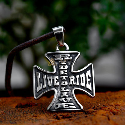 Cycling Guardian Cross Pendant Necklace Amen Artisan