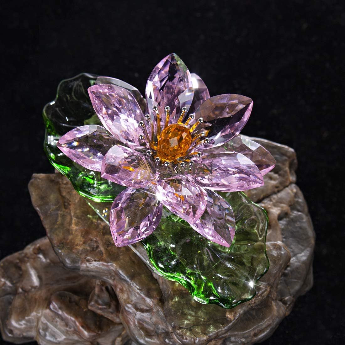 Crystal Lotus Statue Amen Artisan