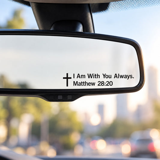 “I Am With You Always” Matthew 28:20 Vinyl Mirror Decal