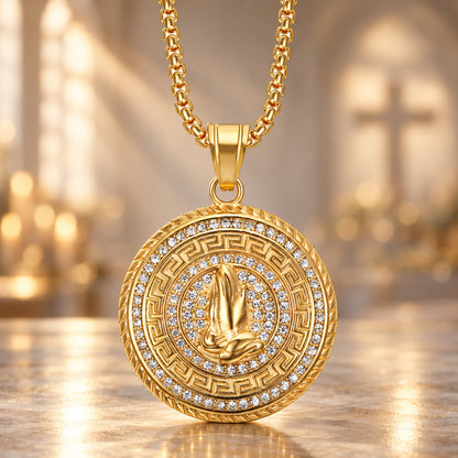 Praying Hands Pendant Necklace