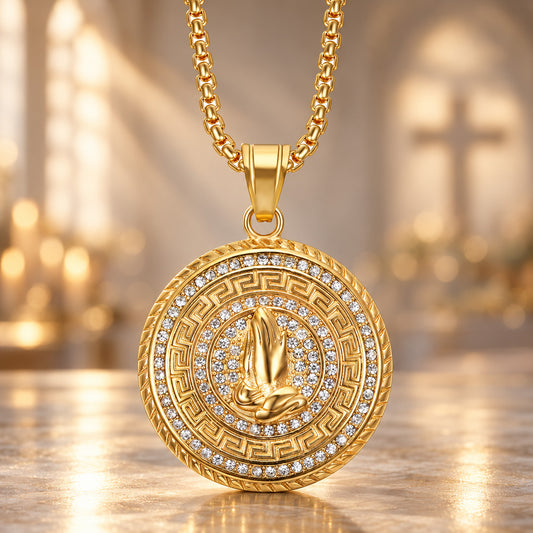 【DEAL TODAY】Praying Hands Pendant Necklace
