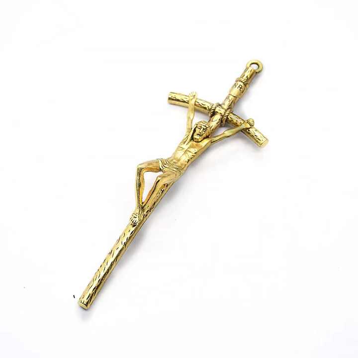 $0.99 Deal Crucifix Pendant with Weathered Cross & Sorrowful Christ Detailing