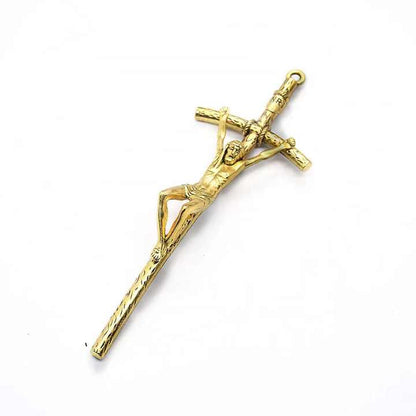 $0.99 Deal Crucifix Pendant with Weathered Cross & Sorrowful Christ Detailing