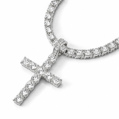 Wear Faith with Light — Rhinestone Cross Necklace