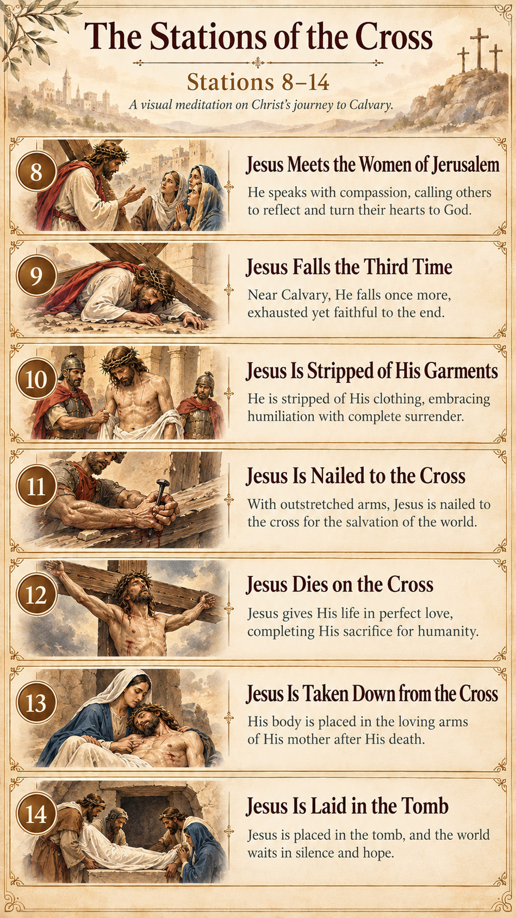 14 Stations of the Cross Standing Crucifix