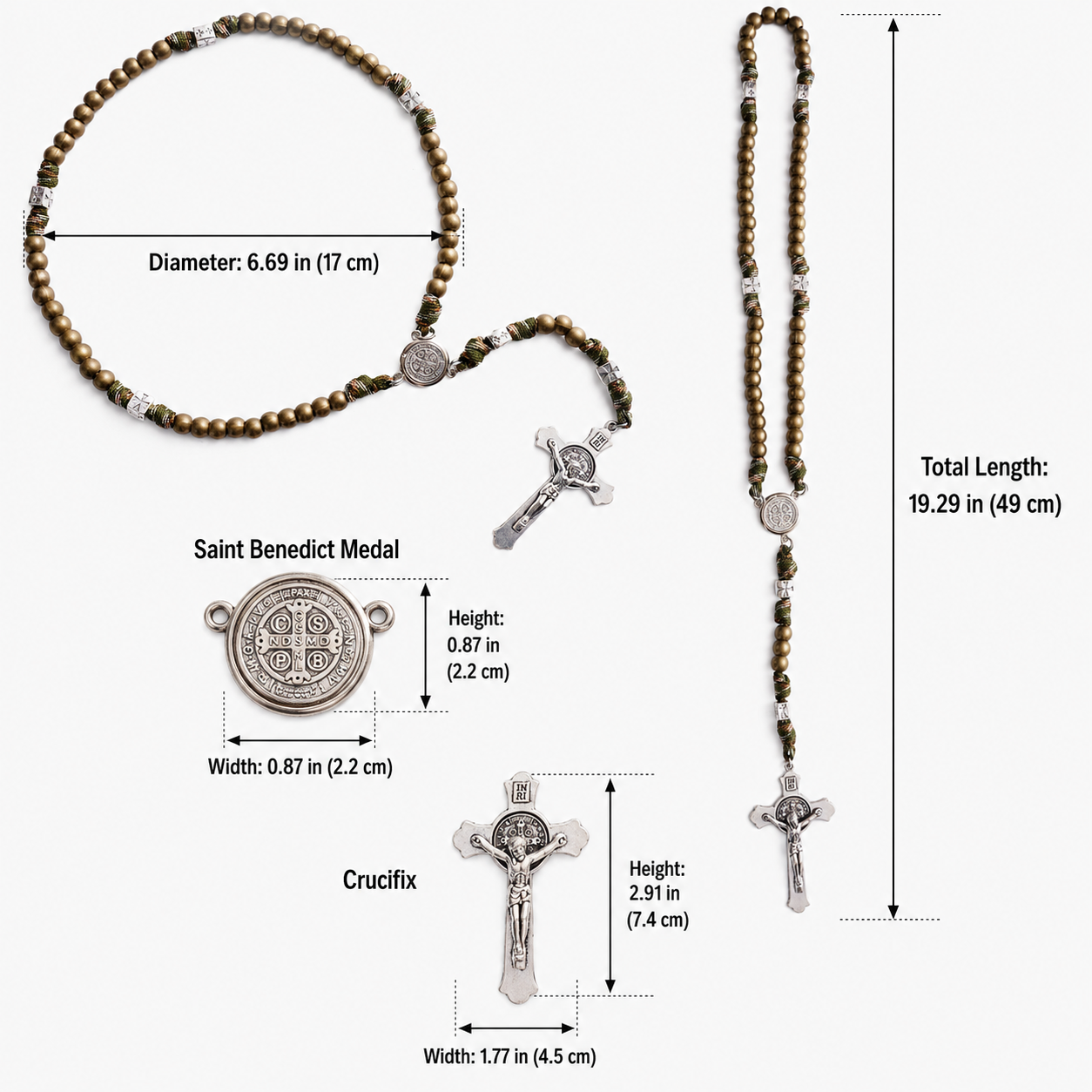 【Limited-Time 50% Off】Heavy Brass Saint Benedict Rosary – Built for Strength & Weight (~5oz)