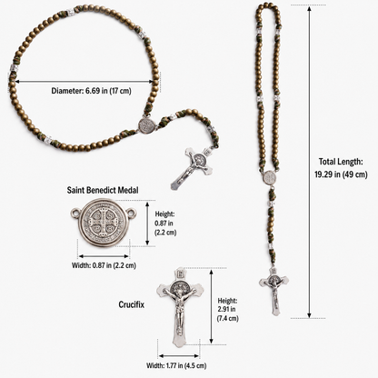 【Limited-Time 50% Off】Heavy Brass Saint Benedict Rosary – Built for Strength & Weight (~5oz)