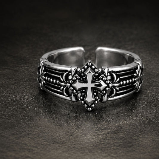 【DEAL TODAY】Adjustable Vintage Cross Ring
