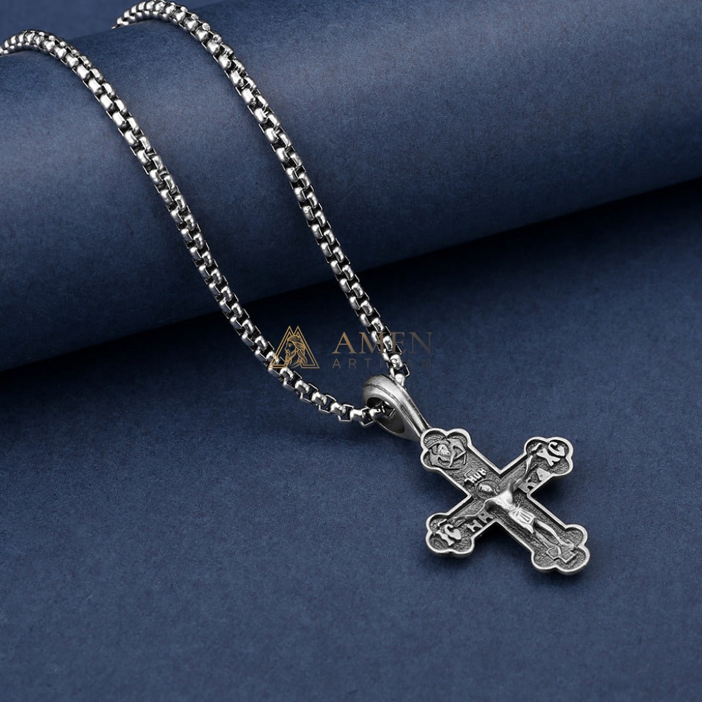Orthodox Crucifix Pendant Necklace Amen Artisan