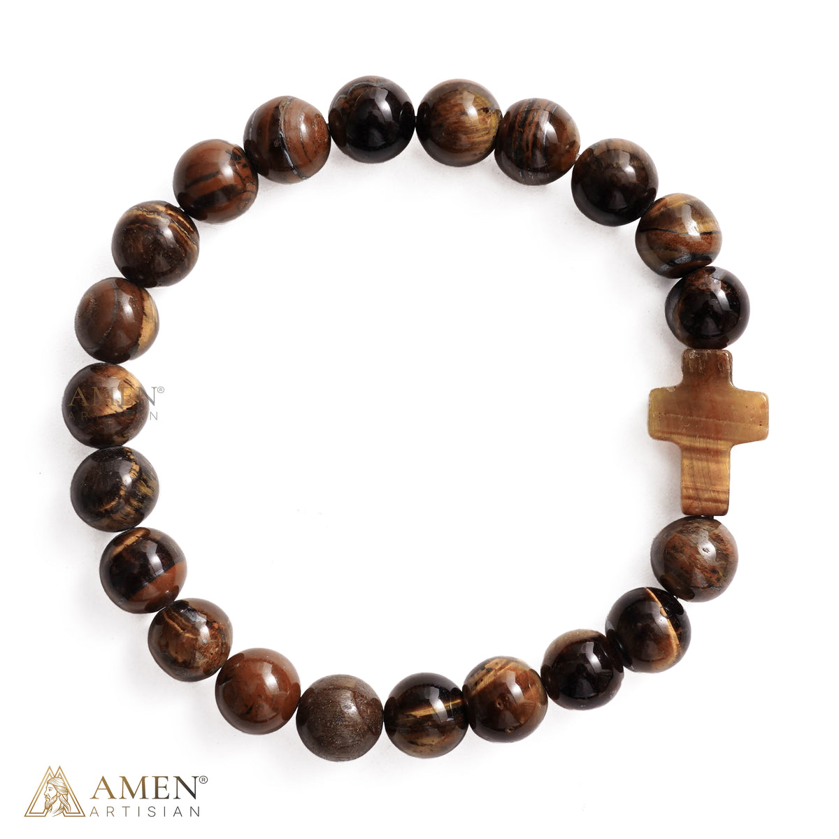Natural Stone Cross Bracelet