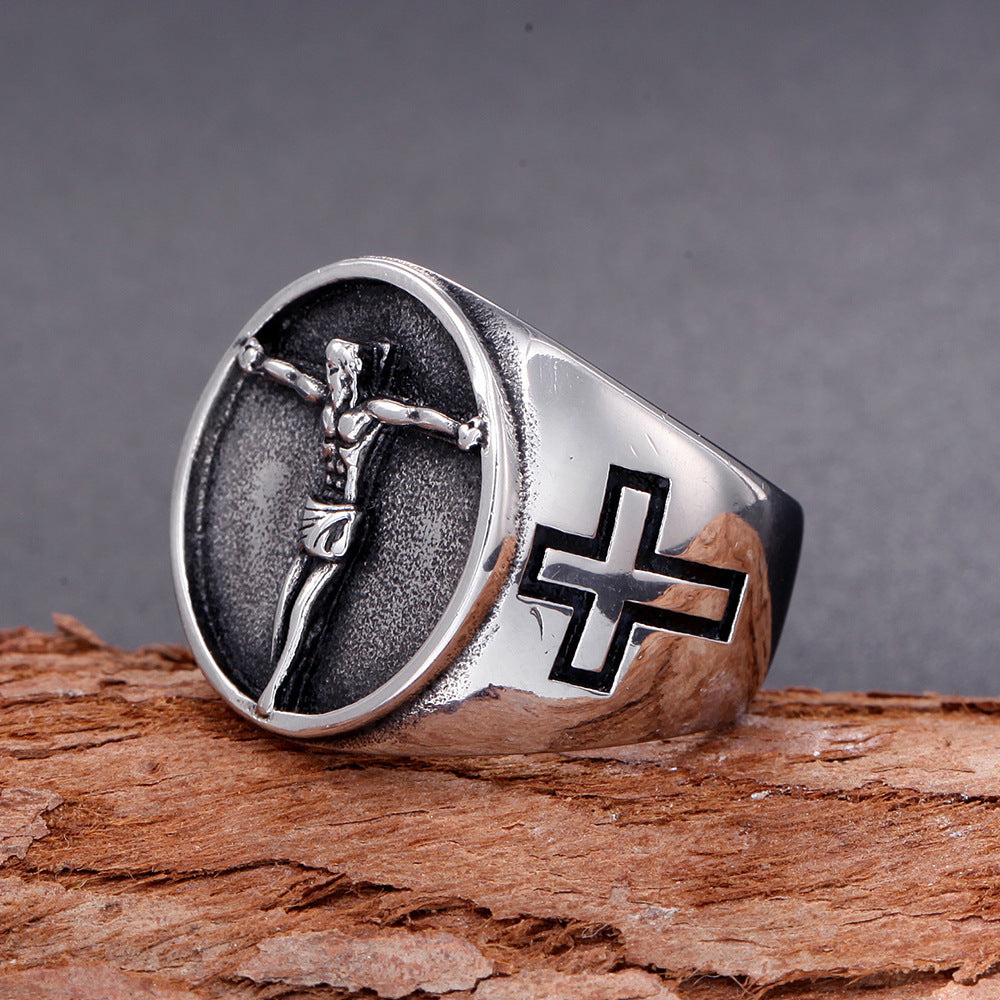 Titanium Steel Jesus Ring  | Amen Artisan
