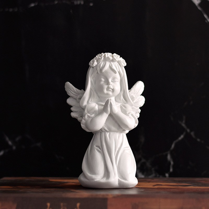 Vintage Fairy & Angel Sculpture | Whimsical Desktop Vignette, Miniature Enchantment