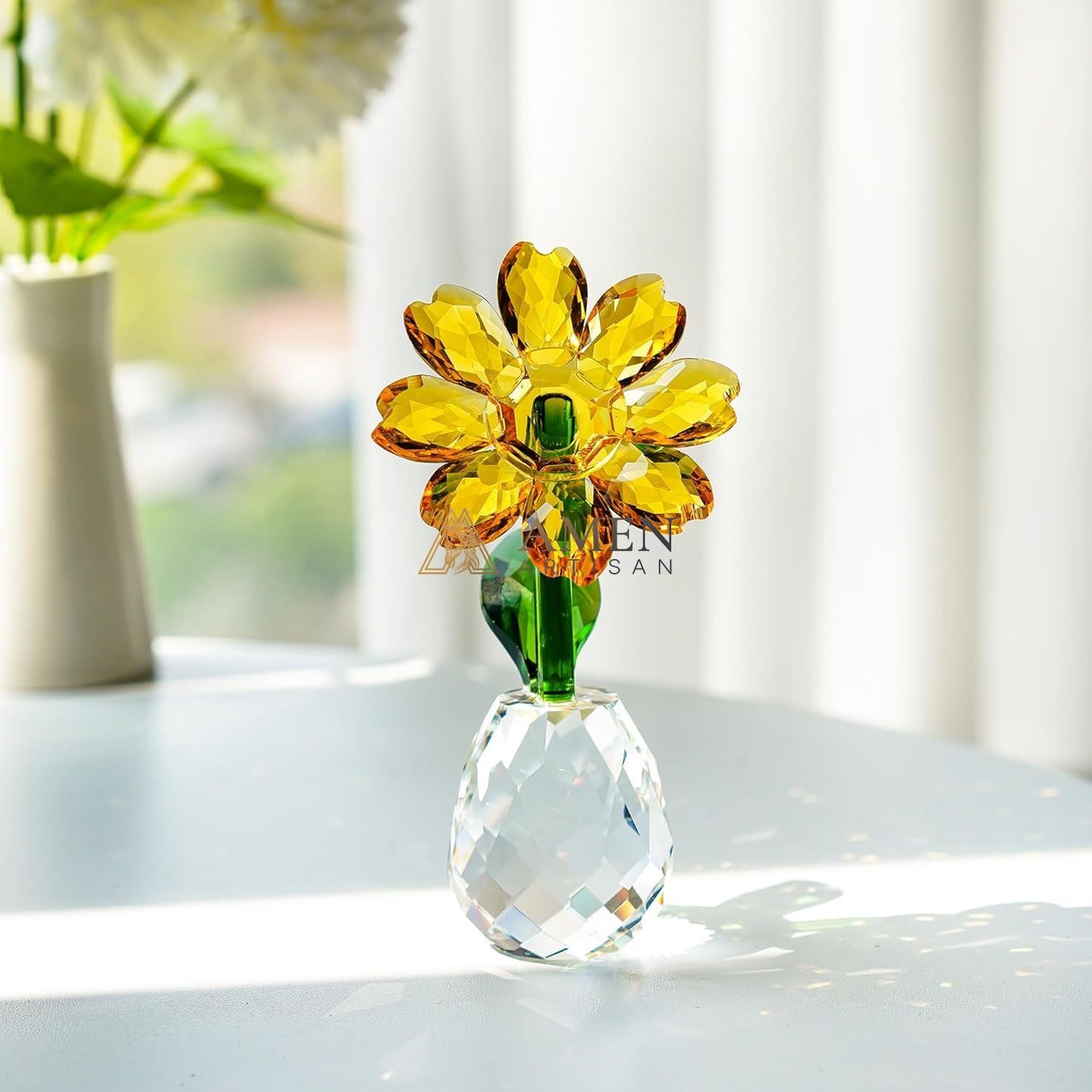 Crystal Sunflower Figurine Amen Artisan