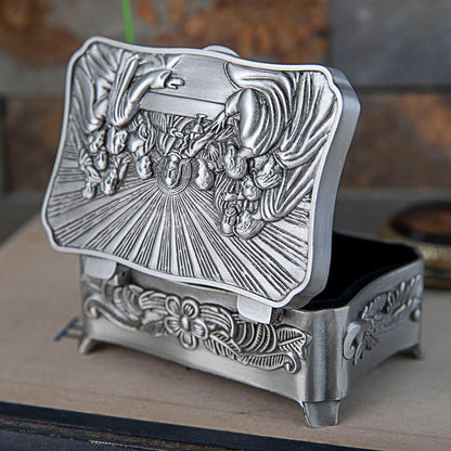 Last Supper Keepsake Box with Antique Silver-Tone Finish