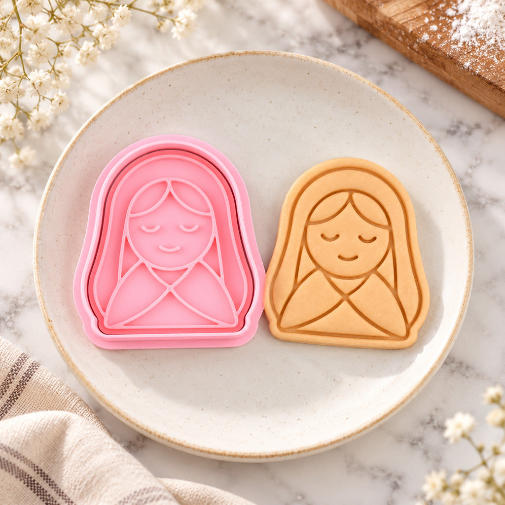 Nativity Cookie Cutter & Stamp Set – Mary, Joseph & Baby Jesus Christmas Baking