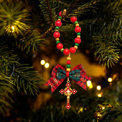 Christmas Rosary-Inspired Hanging Ornament