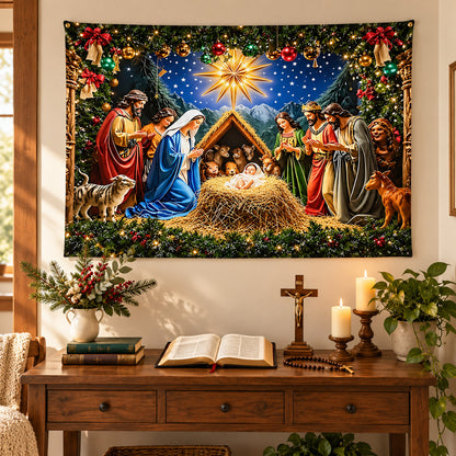 Christmas Nativity Scene Backdrop