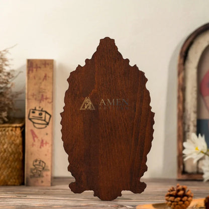 Our Lady in Prayer Wood Carving Amen Artisan