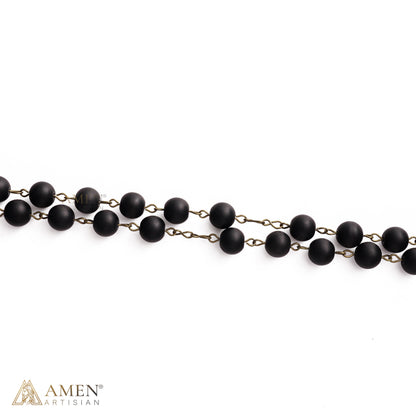 Black Agate Catholic Rosary