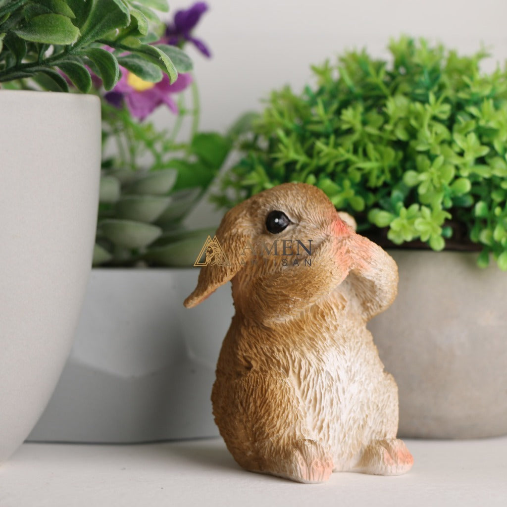Easter Bunny Figurine Set Amen Artisan