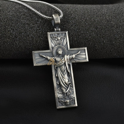 Jesus Ascension Cross Necklace  Amen Artisan