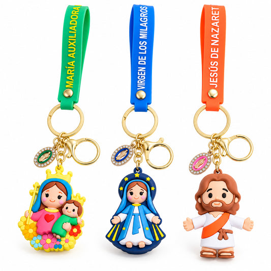 【DEAL TODAY】Jesus & Virgin Mary Keychain Charms | Amen Artisian