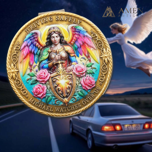 St. Michael the Archangel Car Visor Clip Amen Artisan
