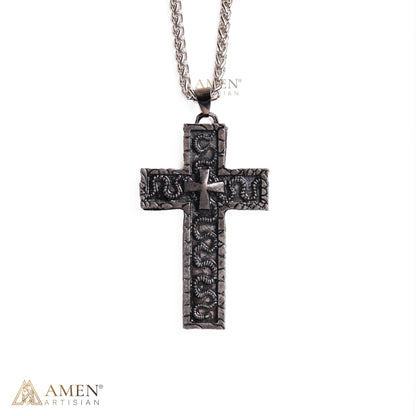 Vintage Hidden Compartment Cross Necklace