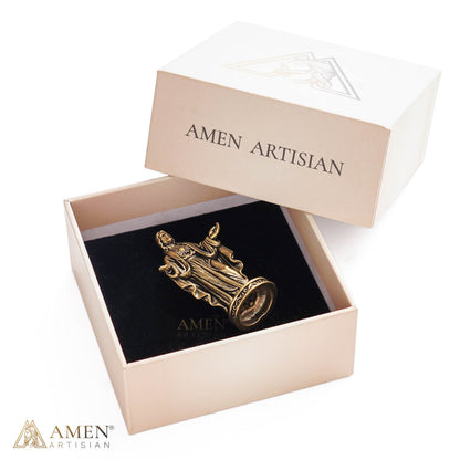 Miniature Brass Jesus & Mary Devotional Statues