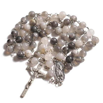 Ancient Cloud Crystal Our Lady of Guadalupe Rosary Amen Artisan