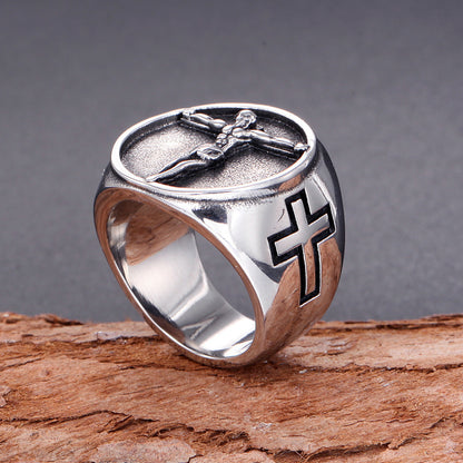 Titanium Steel Jesus Ring  | Amen Artisan