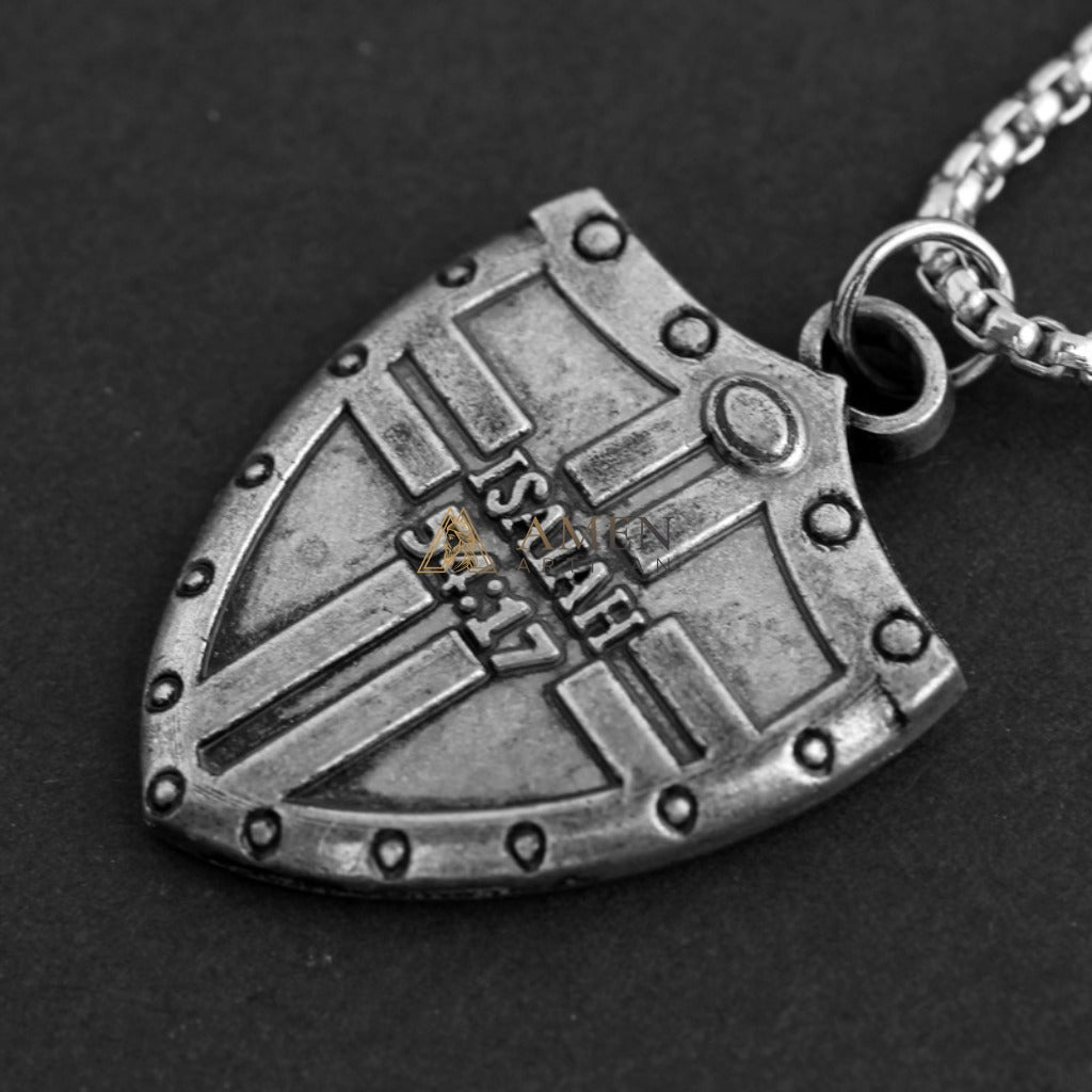Bible Cross Shield Pendant Necklace Amen Artisan