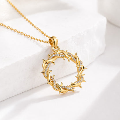 FIRST 50 CUSTOMERS ONLY —Rhinestone Crown of Thorns Pendant Necklace for Everyday Faith