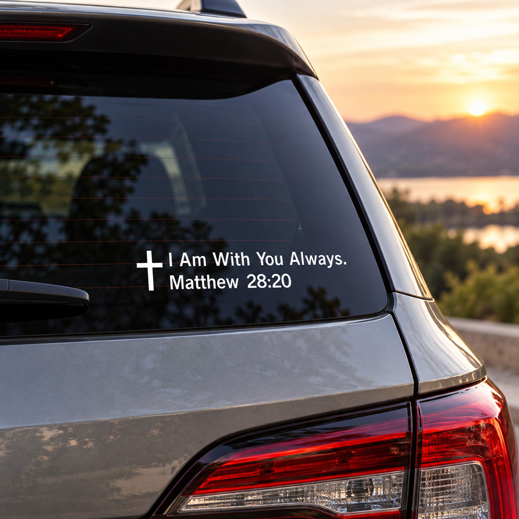 “I Am With You Always” Matthew 28:20 Vinyl Mirror Decal