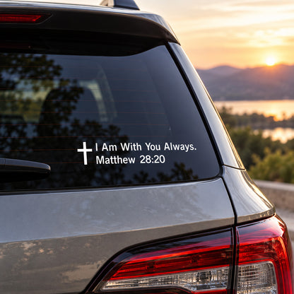 “I Am With You Always” Matthew 28:20 Vinyl Mirror Decal