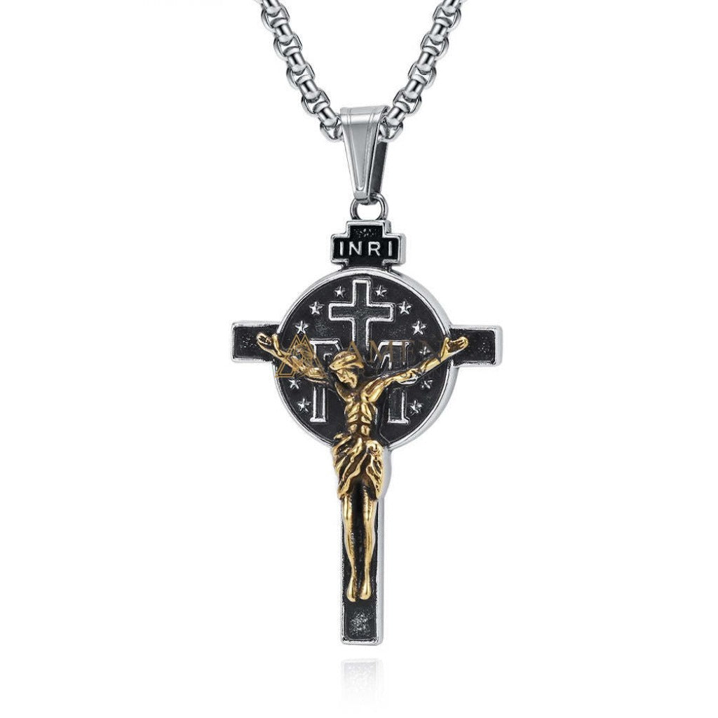 Titanium Steel Crucifix Necklace Amen Artisan