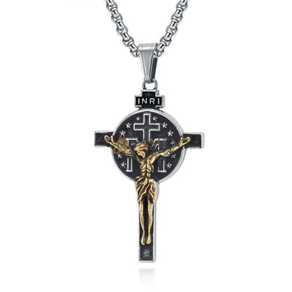 Titanium Steel Crucifix Necklace Amen Artisan