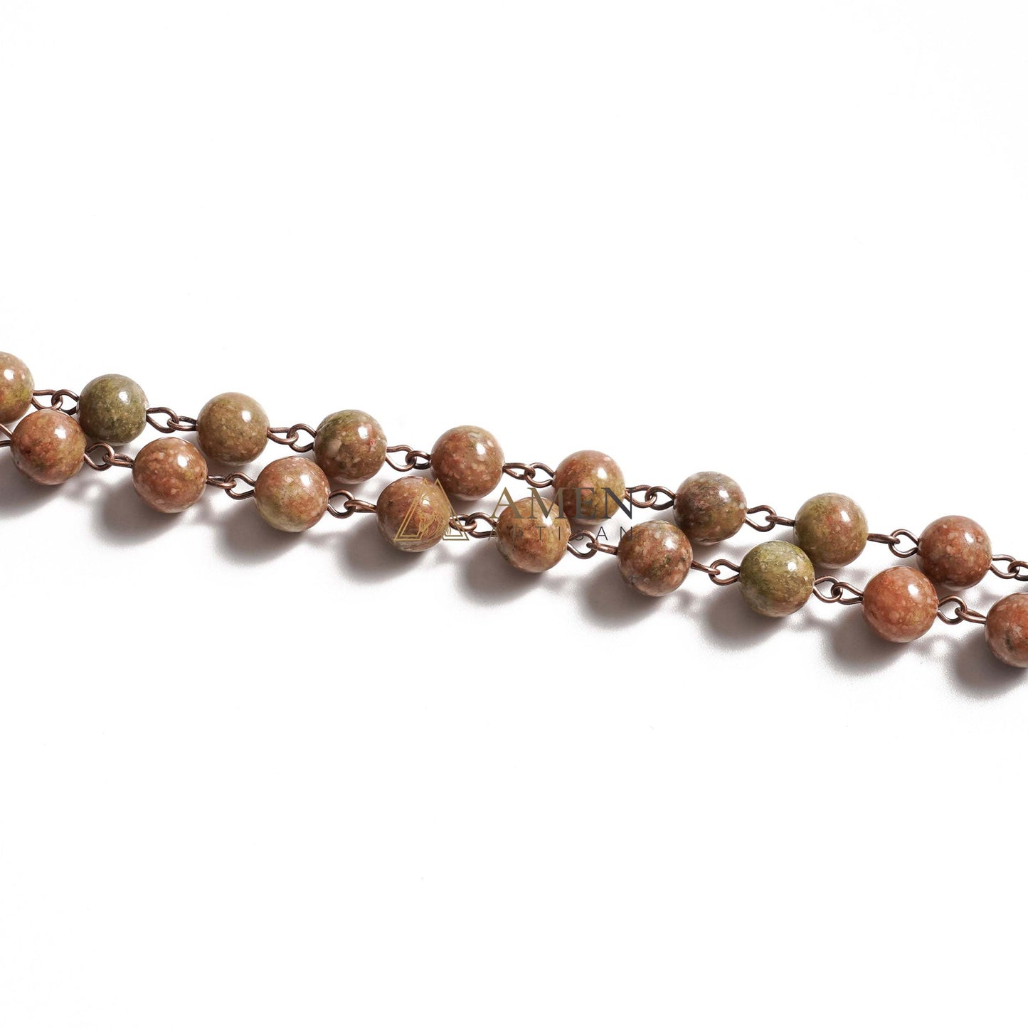 Flower Green Jasper Rosary Amen Artisan