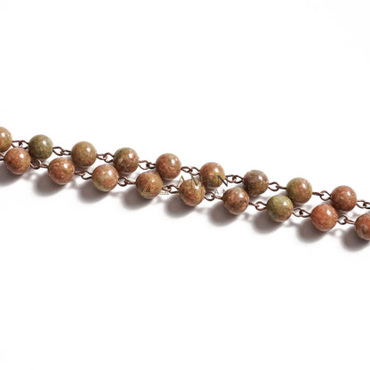 Flower Green Jasper Rosary Amen Artisan