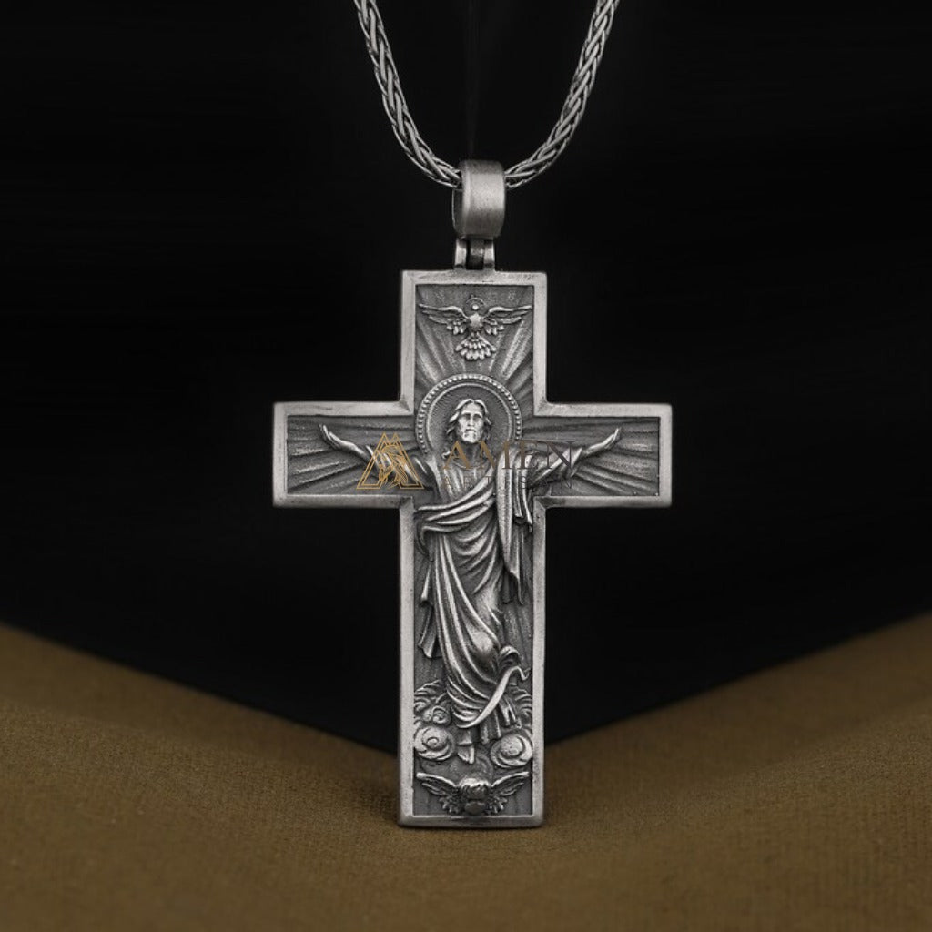 Jesus Ascension Cross Necklace  Amen Artisan
