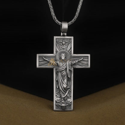 Jesus Ascension Cross Necklace  Amen Artisan