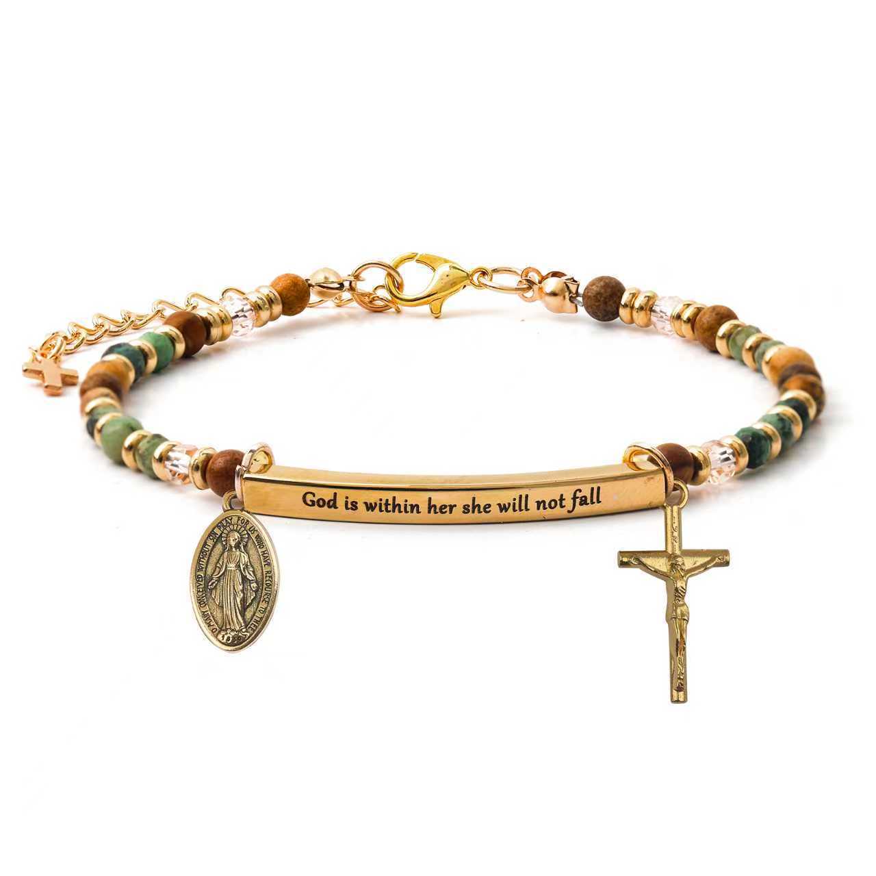 crucifix and Miraculous Medal Bracelet
