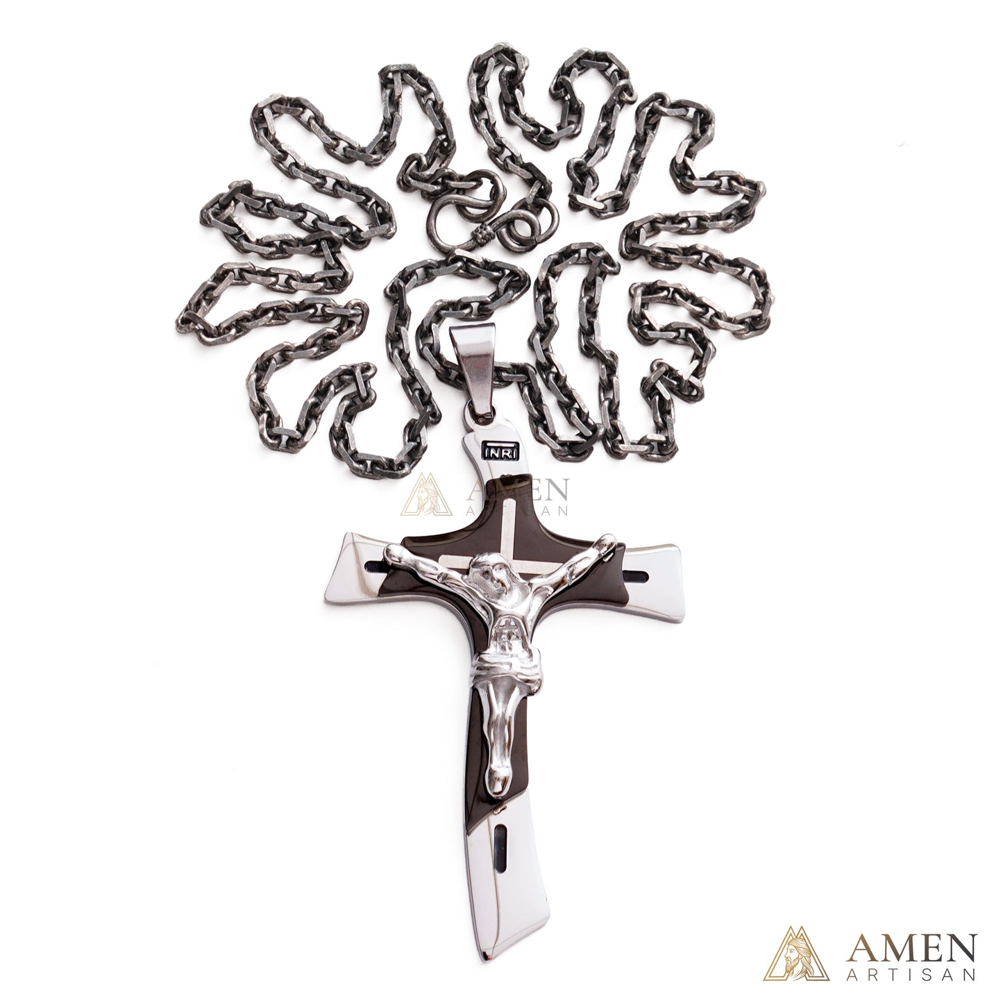 【Deal Today】Two-Tone Jesus Crucifix Necklace - Faith & Redemption