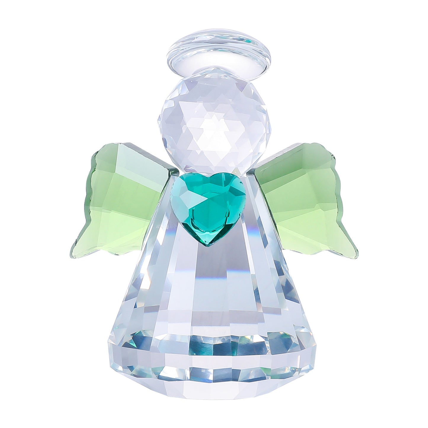 Heart-Shaped Angel Crystal Desktop Ornament | Guardian of Light, Healing Decor Gift Amen Artisan