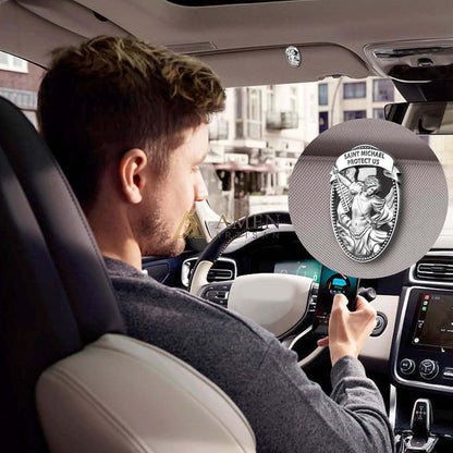 St Michael Medal Car Clip Amen Artisan